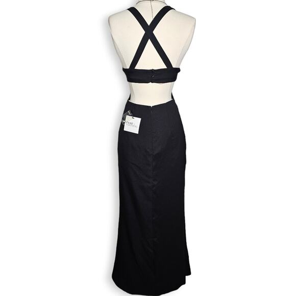 Fame & Partners Klara Cut Out Maxi Dress in Black Size 0 - Picture 5 of 16